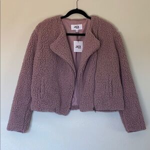 Jack by BB Dakota mauve Sherpa moto jacket medium